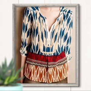 Anthro Maeve Rohana Flowy Ikat Blouse Size 4
